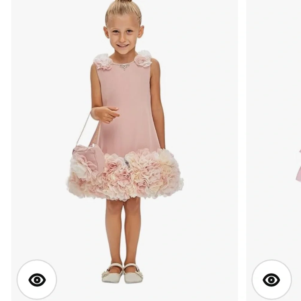 FINAL SALE✨
PINK GIRL Pink Floral Girl's Dress with matching bag - Picture 2 of 9